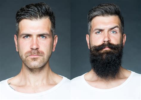 Beard No Beard Man Thinking Side By Side Physical Traits