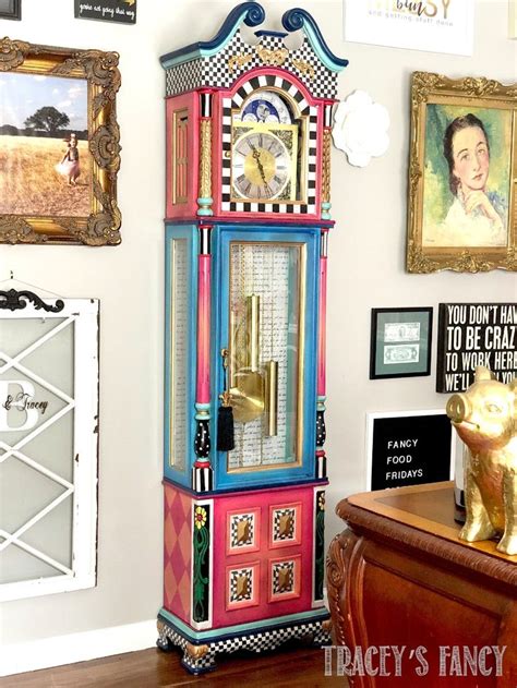 Whimsical Painted Grandfather Clock Grandfather Clock Repurposed