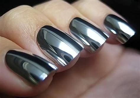 Uñas Decoradas Gelish Chrome Nails Metallic Nails Mirror Nails