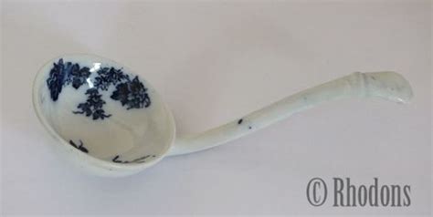 Antique Soup Ladle Blue And White Pottery Tableware Flow Blue White