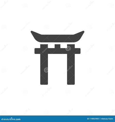 Shinto Shrine Vector Icon Stock Vector Illustration Of Column 119852905