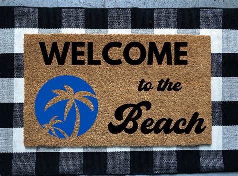 Beach House Doormat Welcome Mat Outdoor Coir Mat Front Etsy