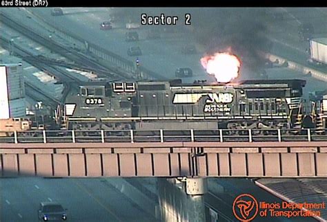 The technology that runs the sky theater isn't just an overhead projector. Norfolk Southern Train Locomotive Fire Above Dan Ryan (I ...