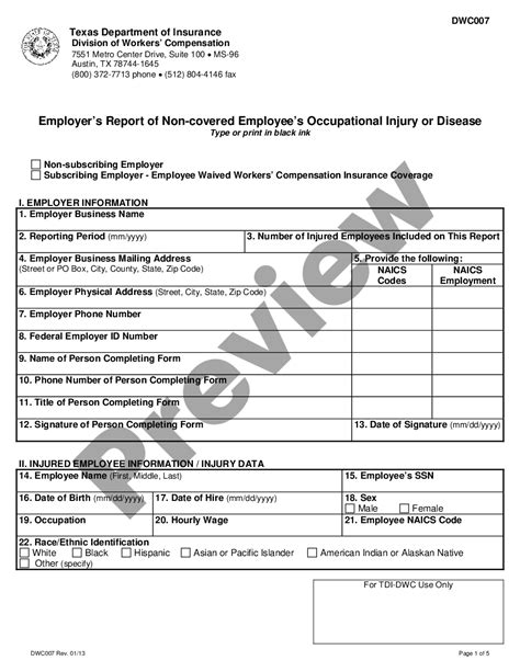 Employers First Report Of Injury Form Us Legal Forms