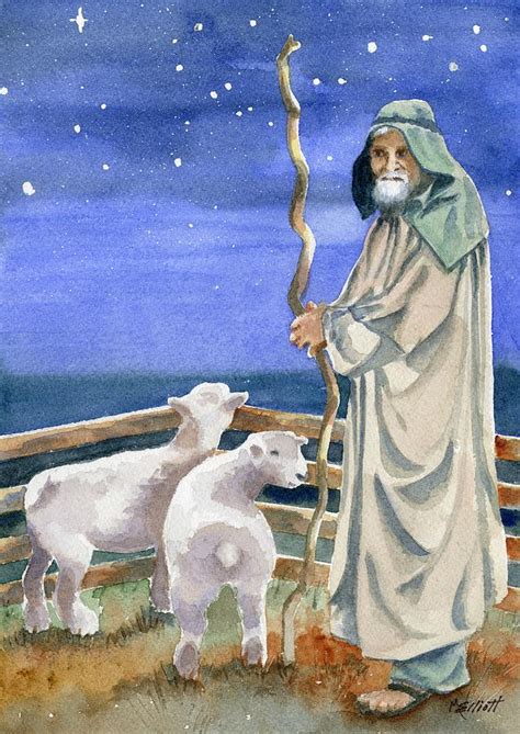 Shepherds Watched Their Flocks By Night Painting By Marsha Elliott