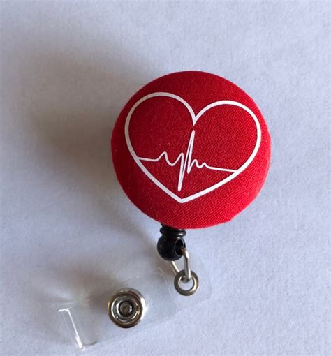 Ekg Heart Badge Buddy Etsy