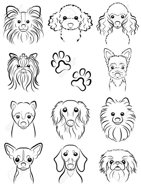 The Dogs Heads Are Drawn In Black And White