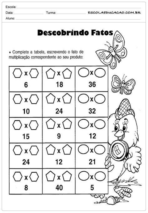 Atividades De Matem Tica Ano Descobrindo Os Fatos Escola Educa O 16896