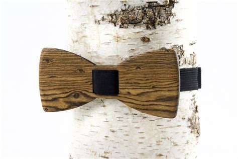 Natural Bocote Wood Bow Tie Bow Tied Wood