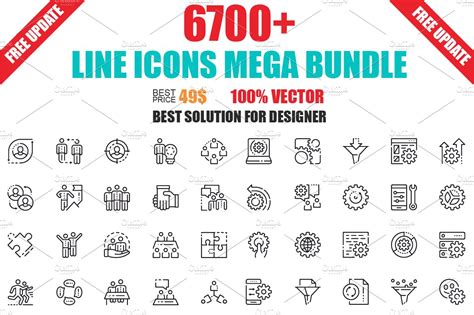 Line Icons Mega Bundle Icons Creative Market