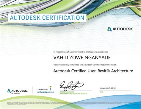 Certification Autodesk User Revit Architecture By Vahid Zowe Issuu
