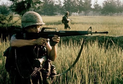 Vietnam War Soldiers Shooting In Color