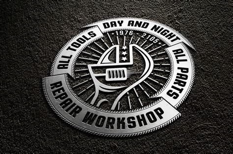 Repair Workshop Logo Set Illustration Templatemonster