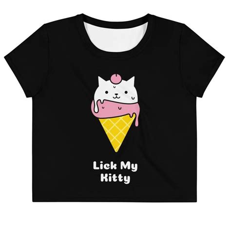 lick my kitty crop top tee kinky cloth