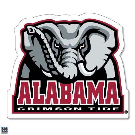 Bama Alabama 2 Elephant Logo Durable Sticker Alumni Hall