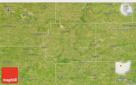Satellite 3d Map Of Wyandot County