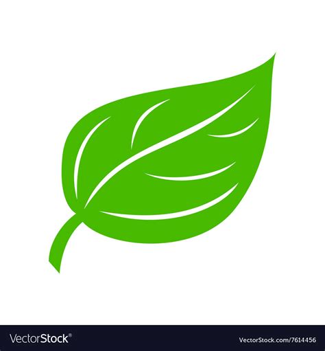 Green Leaf Icon Simple Style Royalty Free Vector Image