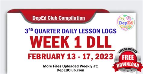 Week 1 3rd Quarter Weekly Daily Lesson Logs The DepEd Teachers Club