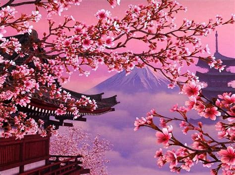 Japanese Cherry Blossoms Diamond Painting All Diamond