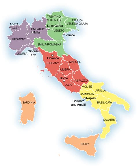 √ Italy Map Regions Left A Map Of Italy With Boundaries Of The