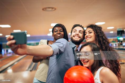 People Take A Selfie In A Bowling Shop Photography Ad Aff Selfie People Bowling