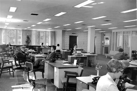 1965 Office Setting Office Building Interior Open Office Office