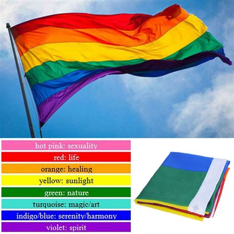 1 Piece 90150cm Lgbt Flag For Lesbian Gay Pride Colorful Rainbow Flag