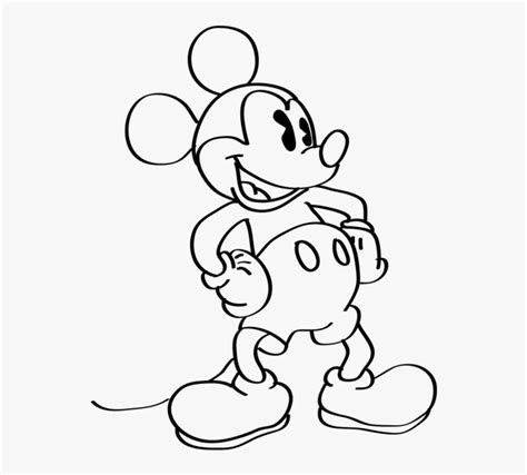 Drawn Mickey Mouse Old Fashioned Mickey Mouse Line Art Hd Png