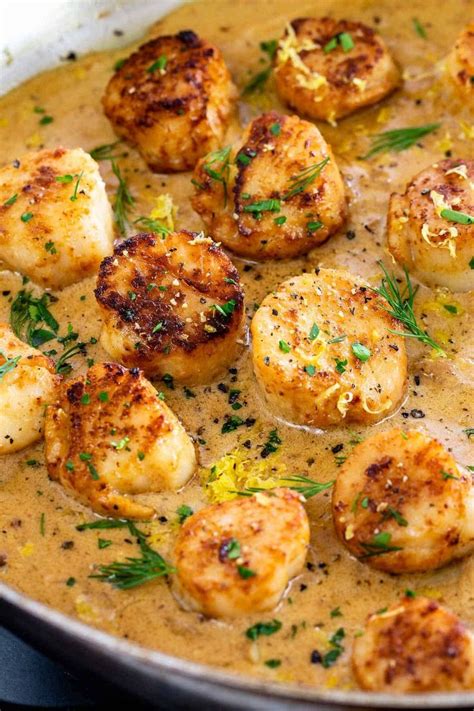 Pan Seared Scallops With Lemon Garlic Sauce Is A Gourmet Meal The
