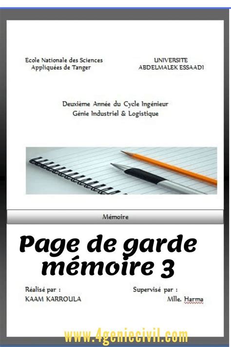 Exemple Page De Garde Mémoire Word En 2023 Page De Garde Mémoire