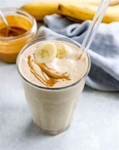 this peanut butter banana smoothie is a quick and easy recipe that reminds me of a mi… peanut