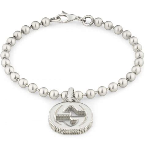 Gucci Interlocking G Silver Beaded Bracelet 17cm Jewellery From