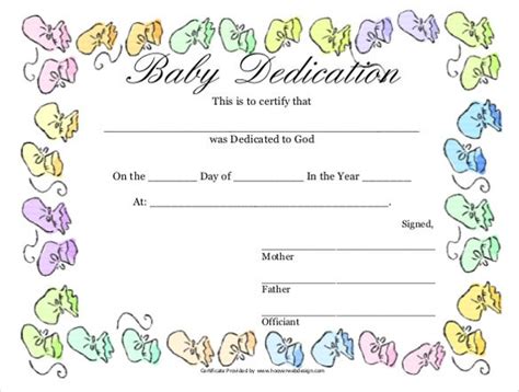 Printable Baby Dedication Certificate That Are Divine