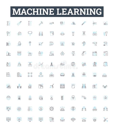 Machine Learning Vector Line Icons Set Machine Learning Artificial