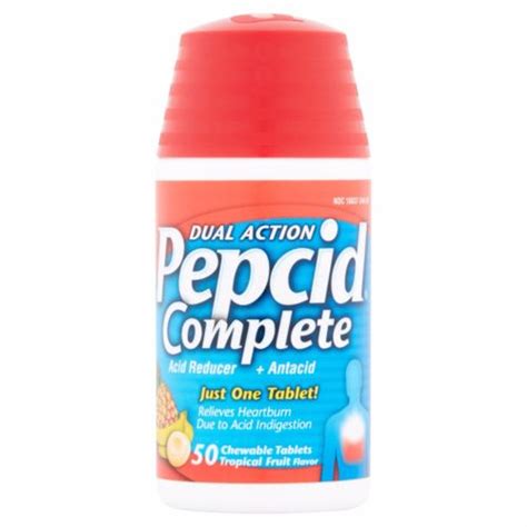 PEPCID COMPLETE Acid Reducer Antacid, Tropical Fruit Flavor