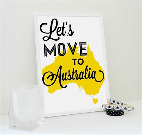 Lets Move To Australia Print By Sacred And Profane Designs