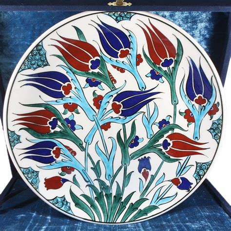 Turkish Iznik Tile Ceramic Plate Handmade Tulip Garden Online
