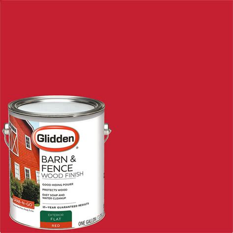 Glidden Grab N Go Barn And Fence Exterior Paint Red 1 Gallon Flat