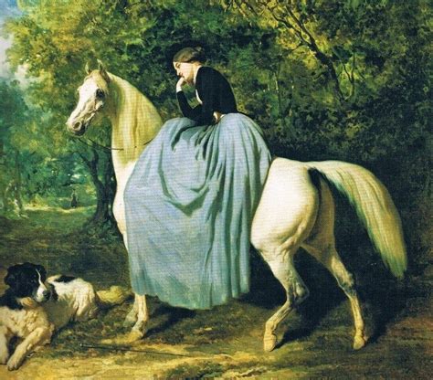 In The Swans Shadow Equestrian Painting Bef 1860 Horse Painting