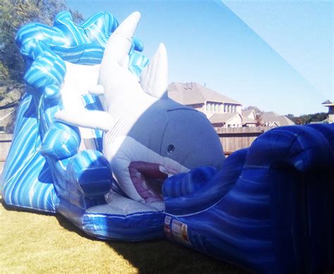 Dfw Tx Shark Inflatable Slide Rentals Sky High Party Rentals