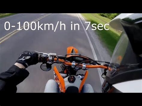 Almost 152 km/h slightly uphill. KTM EXC 125 0-100km/h Max Speed - YouTube
