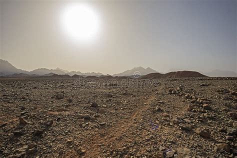 Barren Rocky Desert Landscape In Hot Climate Stock Photo Image Of