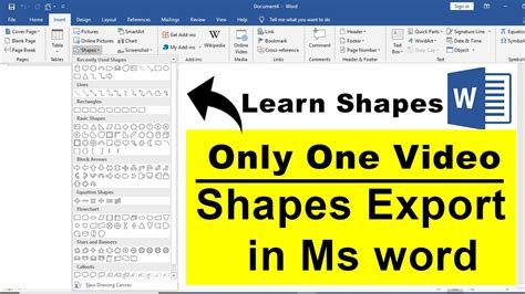 Ms Word Tutorial Shapes Expert In Ms Word Learn Shapes How To Use