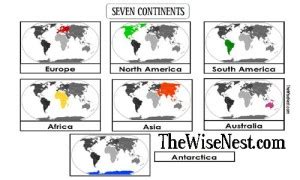 continents worksheets  wise nest