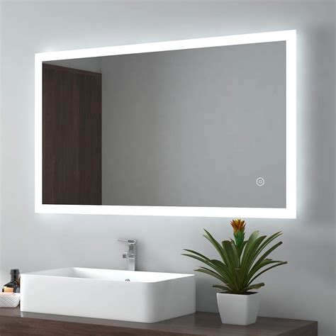 Emke 1000 X 700 Mm Illuminated Backlit Led Bathroom Mirror Wall Mounted Multifunction Bathroom