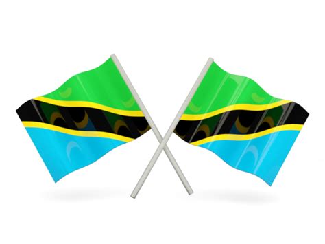 Two Wavy Flags Illustration Of Flag Of Tanzania