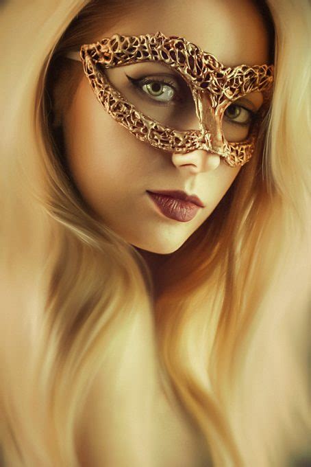 Beauty Model Woman Wearing Venetian Masquerade Carnival Art And