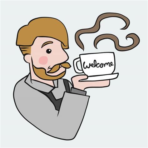 Asian Man Drinking Coffee Illustrations Royalty Free