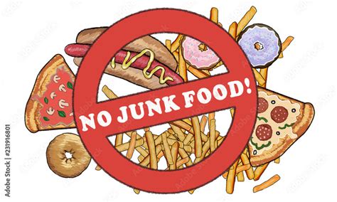 No Junk Food Cartoon
