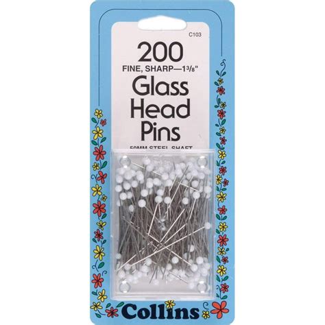 Col103 200 Piece Glass Head Pins 1 38 This Product Is Used For Decorative Purpose By Collins